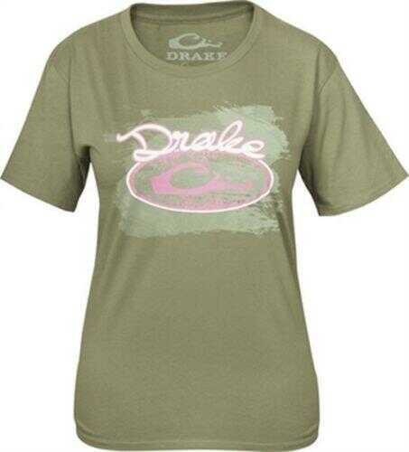 Lady Drake Oval Logo Short Sleeve T-shirt Green Size- Medium