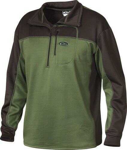 Drake Performance Stretch 1/4 Zip Black/ Olive Size- Large