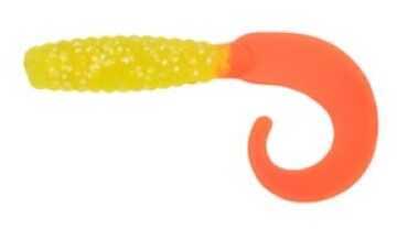 H&H Salty Grub Curl Tail 3In 10Pk Chartreuse Glitter/Fire Md#: SCT310-06