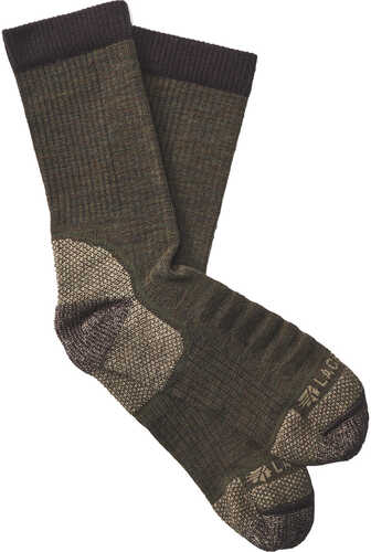 Lacrosse Men's Copper Merino Socks  Lightweight Crew Olive Large