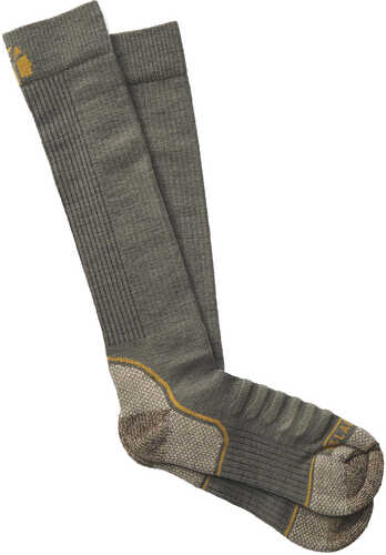 Lacrosse Men's Copper Merino Socks  Midweight Over the Calf OD Green Large