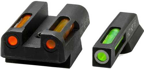 HIVIZ LiteWave H3 Tritium Express Handgun Sight Green/Orange Litepipes White Front Ring CZ 75,85 Model: CZN421