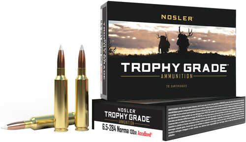 Nosler Trophy Grade Rifle Ammunition 6.5mmx284 Norma 130 gr. AB SP 20 rd. Model: 60021