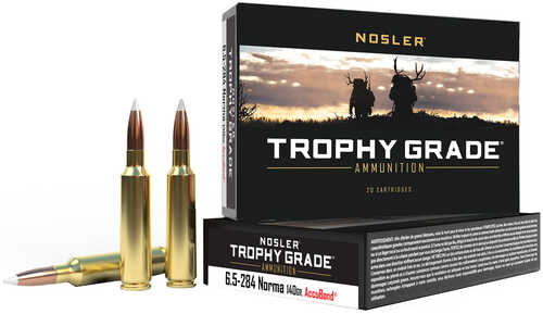 Nosler Trophy Grade Rifle Ammunition 6.5mmx284 Norma 140 gr. AB SP 20 rd. Model: 60040