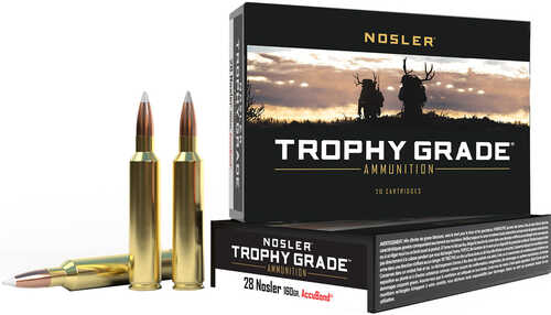 Nosler Trophy Grade Rifle Ammunition 28 Nosler 160 gr. AB SP 20 rd. Model: 60035