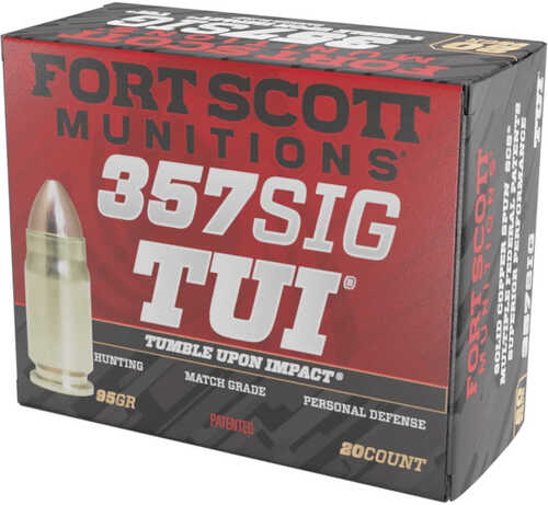 Fort Scott Munition Pistol Ammo 357 Sig 95 gr. TUI 20 rd. Model: 357SIG-095-SCV