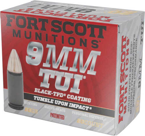 Fort Scott Munition TPD Black Pistol Ammo 9mm 80 gr. TUI 20 rd. Model: 9MM-080-SCVTPD