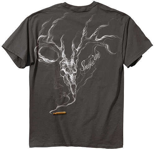 Buck Wear Smoke Skull T-Shirt Md S/S Charcoal