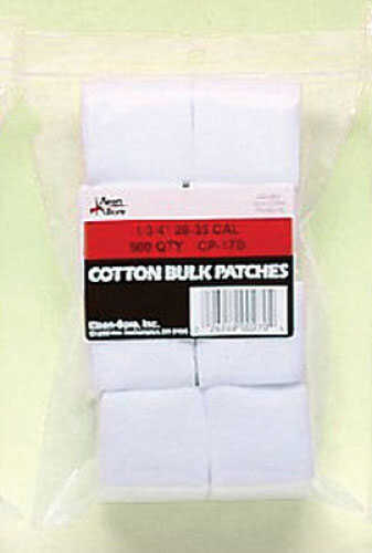 Kleen-Bore Bulk Cotton Patches - SuperShooter Pack 1 3/4" .28-.35 Caliber Qty: 500 Quality 100% Flannel