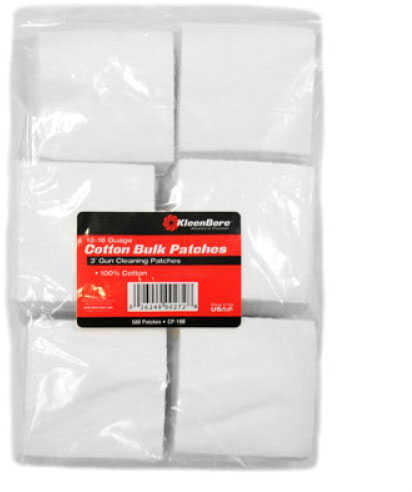 Kleen-Bore Bulk Cotton Patches - SuperShooter Pack 3" 12-16 Gauge Qty: 500 Quality 100% Flannel