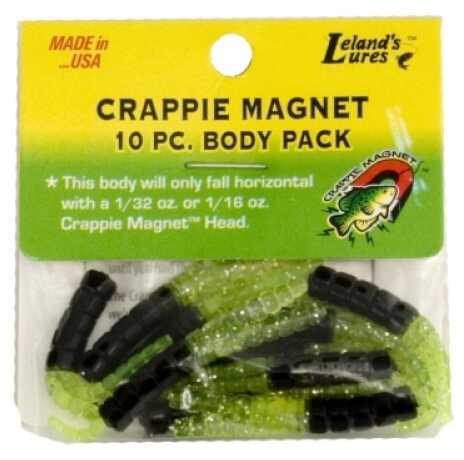 Leland Crappie Magnet Body 15Pk Black/Chartreuse Flash Md#: Cm15-BCF