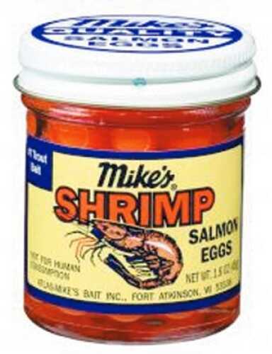 Atlas-Mikes Salmon Eggs 1.6Oz Mikes Shrimp Egg Fluorescent Orange