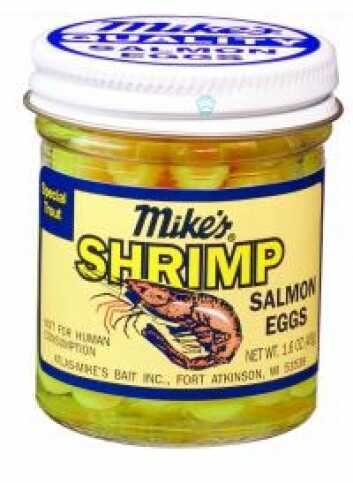 Atlas-Mikes Salmon Eggs 1.6Oz Mikes Shrimp Egg Fluorescent Yellow