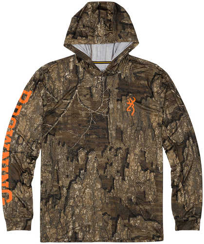 Browning Tech T-Shirt Realtree Timber Ls Hooded Medium