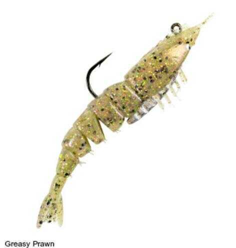 Z-Man Ez Shrimpz Rigged 3.5-Inch Bait, Greasy Prawn, 2 Per Bag Md: EZSR-243PK2