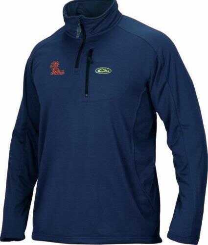 Drake Navy Ole Miss Breathlite 1/4- Zip Small