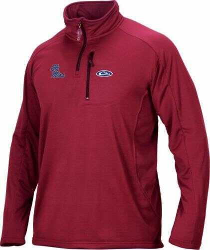 Drake 1/4 Zip Ole Miss Red L/S Large