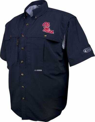 Drake Casual Shirt Ole Miss Navy S/S Medium