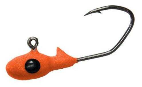 Gene Larew Lures Crappie Pro 1/32 oz Overbite Sickle Mo'glo Jigheads Orange 10pk 132OBS62