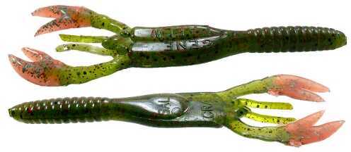 Gene Larew Salt Craw 4In 10bg Melon Pep Neon/O