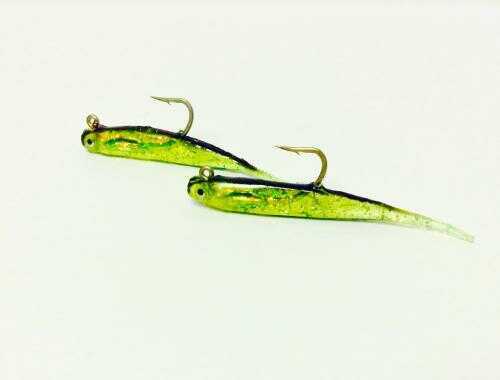 H&H Glass Minnow Double Rig 1/8Oz Chart Mylar/Black Back Model: GMDR18-04