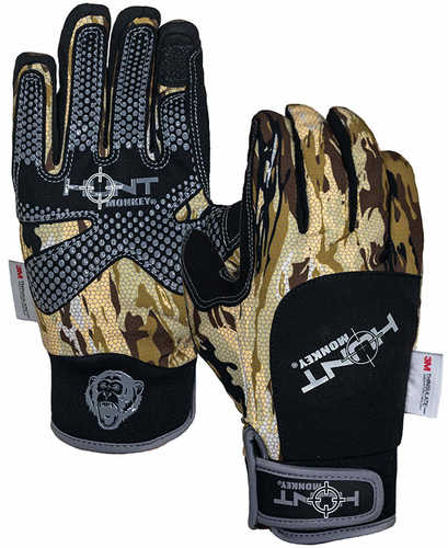 Hunt Monkey Stealth Gloves Lrg Straw Camo Model: HM706-STRW-L