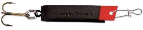 Luhr Jensen Super Duper Spoon 1-1/8In Shiny Black/Fire Head