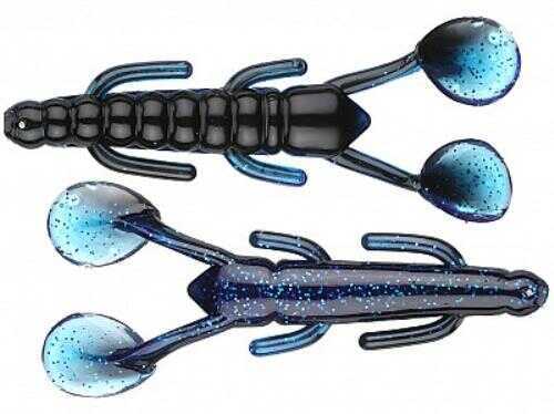 Luck E Strike Drop Dead Craw 3 1/2In 7Pk Black/ Ice Blue Model: DDCRW-341-7