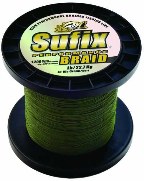 Suffix Performance Braid 1200Yds 65Lb Lo-Vis Green Fishing Line