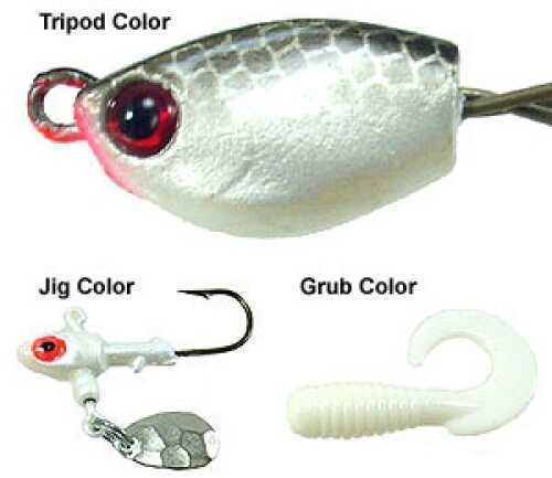 Yum Yumbrella Ul Tripod Kit Rig 3 Jigheads 3 Grubs White