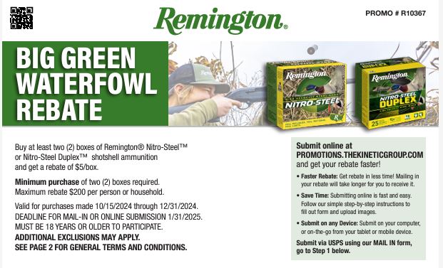 Remington – Big Green Waterfowl Rebate