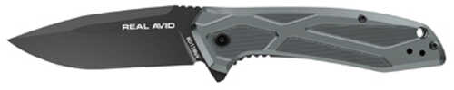 Real Avid Rav-2 Folding Knife Plain Edge Matte Finish Blue Black Aluminum Handle 3.25" Blade Length 7.75" Overall Length