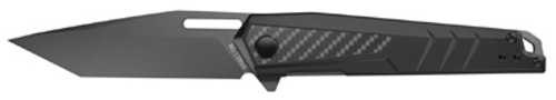 Real Avid RAV-6 Folding Knife Plain Edge Matte Finish Black Aluminum Handle 3.4" Blade Length 7.6" Overall Length Liner 