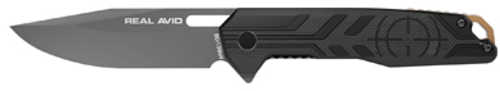 Real Avid RAV-7 Folding Knife Plain Edge Matte Finish Black and Gray Aluminum Handle 3.25" Blade Length 7.75" Overall Le