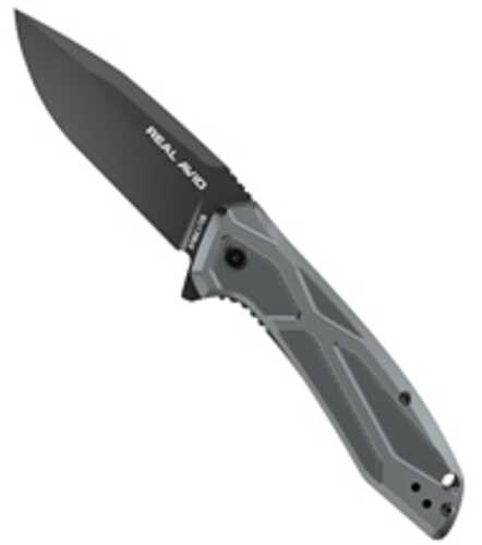 Real Avid RAV-2 Folding Knife Plain Edge Matte Finish Blue Black Aluminum Handle 3.25" Blade Length 7.75" Overall Length