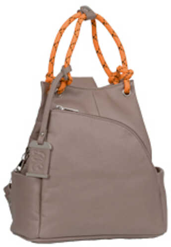 Bulldog Cases Hobo Purse/backpack Khaki And Orange Leather Bdp-066