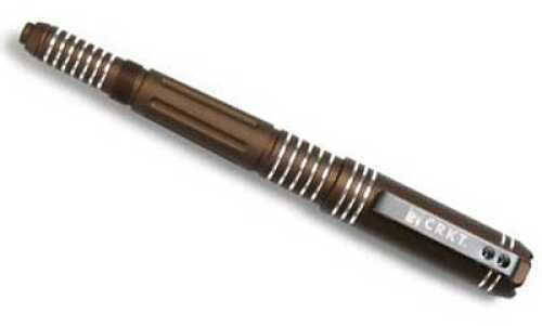 Columbia River Knife & Tool Tao Pen Brown With Bright Grooves 5.75" 6061 Aluminum Box TPenABS