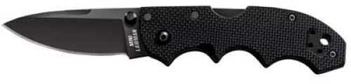 Cold Steel American Lawman Folding Knife AUS 8A/Black Teflon Plain Drop Point Dual Thumb Stud/Pocket Clip 2.5" Black G10