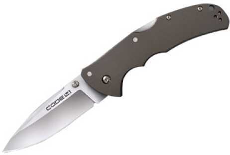 Cold Steel Code-4 Folding Knife AUS 8A/Stainless Plain Spear Point Pocket Clip 3.5" 6061 Aluminum 58TPS