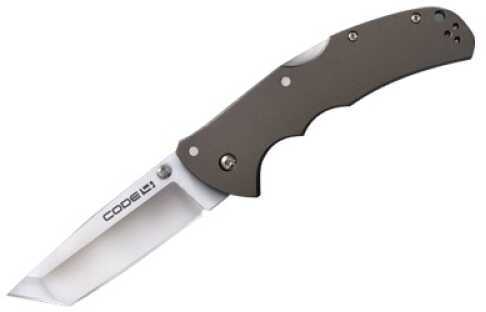 Cold Steel Code-4 Folding Knife AUS 8A/Stainless Plain Tanto Point Pocket Clip 3.5" 6061 Aluminum 58TPT