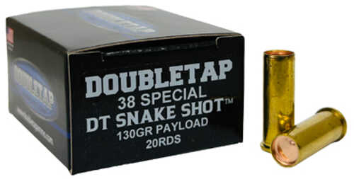 DoubleTap Ammunition SnakeShot 38 Special 130 Grain #9 Shot with Hardcast Full Wadcutter 20 Round Box 38SPSS2
