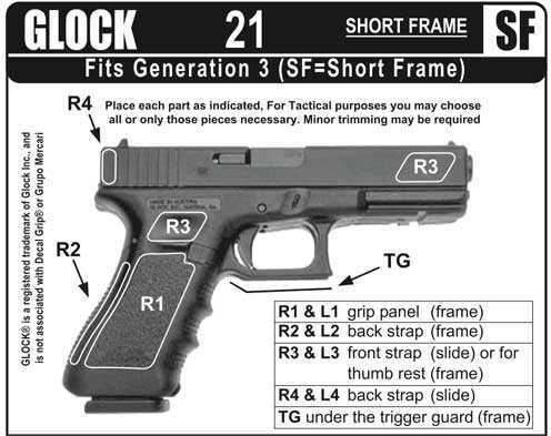 Decal Grip Sand Black Non Finger Grove for Glock 21Sf G21SfS