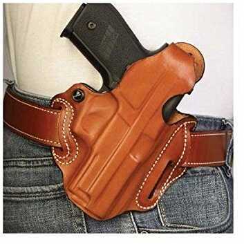 DeSantis Gunhide Thumb Break Scabbard Belt Holster Fits Hudson H9 Right Hand Tan Leather 001TA5IZ0