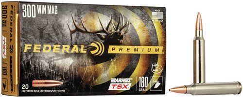 Federal Premium 300 Winchester Magnum 180 Grain Barnes TSX 20 Round Box P300WP