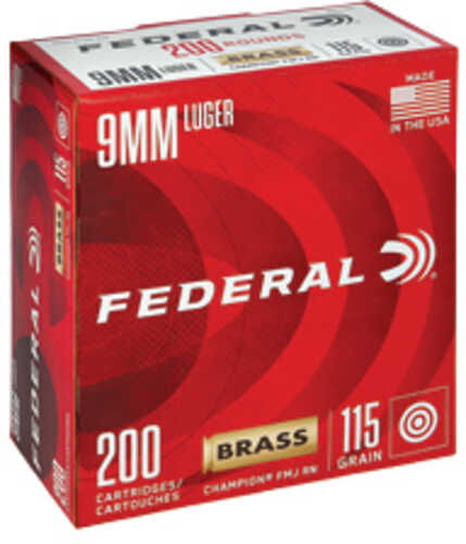 Fed Champ 9MM 115Gr FMJ 200/1000 WM51992 - Pistol Ammunition at   : 1022092562