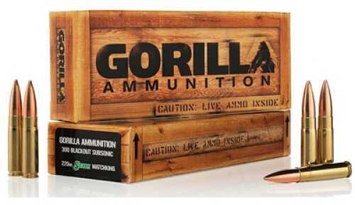 300 AAC Blackout 220 Grain Full Metal Jacket 20 Rounds Gorilla Ammunition