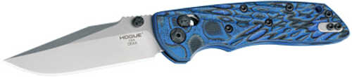 Hogue Deka 3.25in Lck Fold Clip Pt Tumble Fin G10 Blue Lava