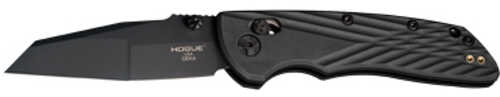 Hogue Deka Folding Knife Cpm Magnacut Cerakote Finish Black Plain Modified Wharncliffe Edge 3.25" Blade Black Polyamide 