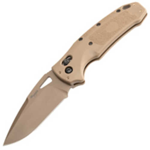 Hogue Sig K320 M17/m18 Folding Knife Pvd Finish Tan Drop Point Blade 3.5" Blade Length Cpm-s30v Blade Steel Plain Edge A