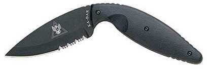 KABAR TDI Law Enforcement Fixed Blade Knife AUS 8A/Black Serrated Drop Point Nylon Sheath 3.68" Black Zytel Box 1483